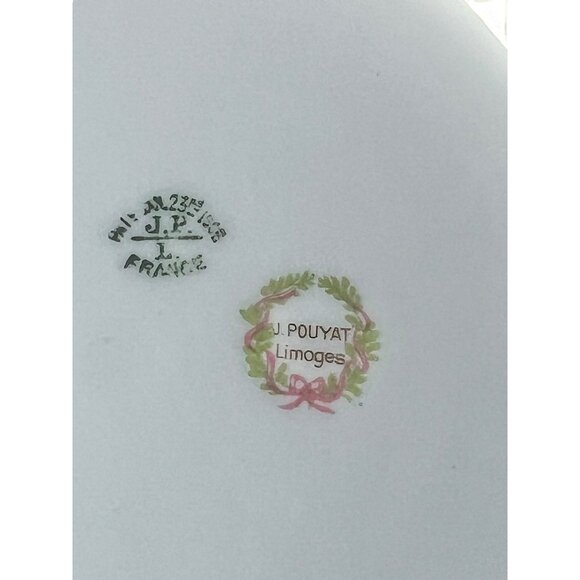 Jean J Pouyat Limoges France Floral Plate 8.5" Art Nouveau Porcelain Gold Moriag - Picture 4 of 8